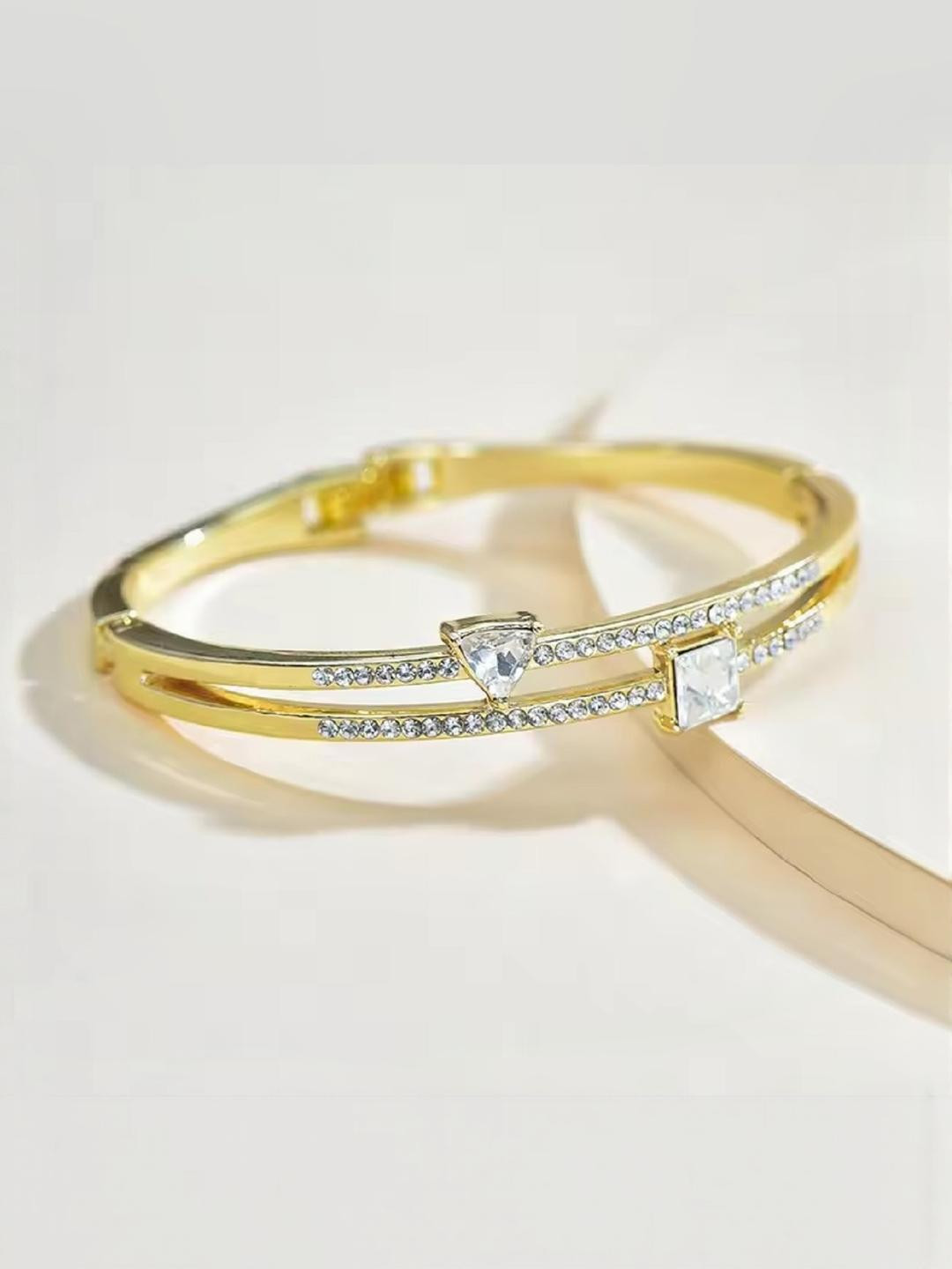 Jewellery 18k Gold Crystal Bangle Bracelet for Women and Girls