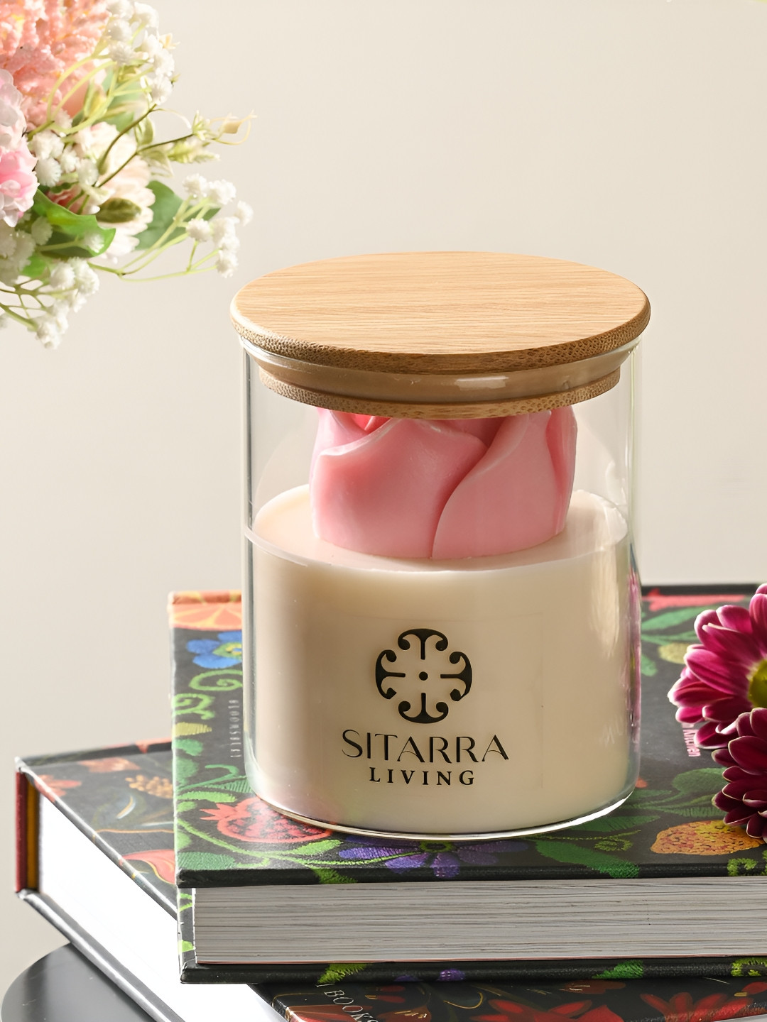SITARRA LIVING White & Pink Scented Jar Candle