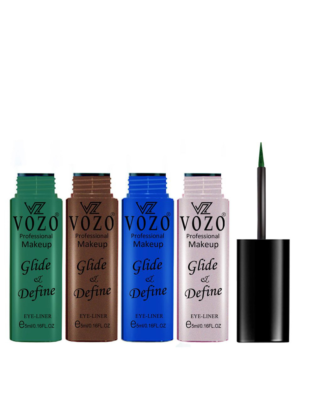 VOZO Set Of 4 Glide & Define Waterproof Liquid Eyeliner - 5 ml Each - 05 - 06 - 08 -11