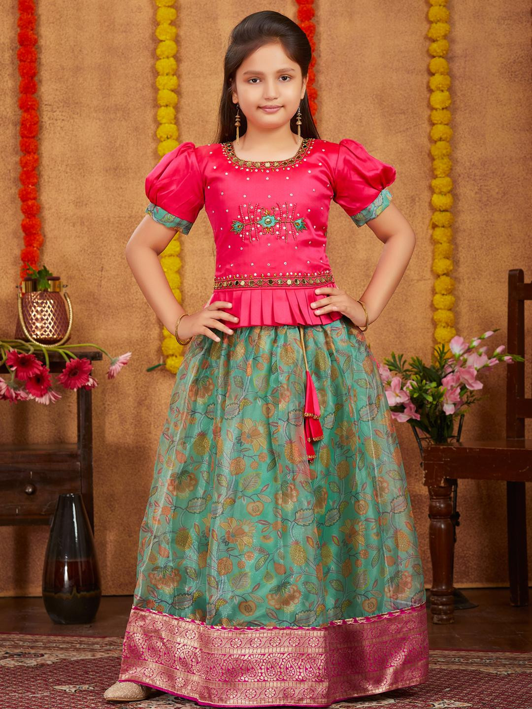 Muhuratam Ready To Wear Organza Lehenga Choli