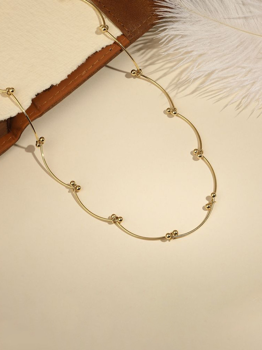 Cierra 18 KT Gold-Plated Small Balls Minimal Necklace