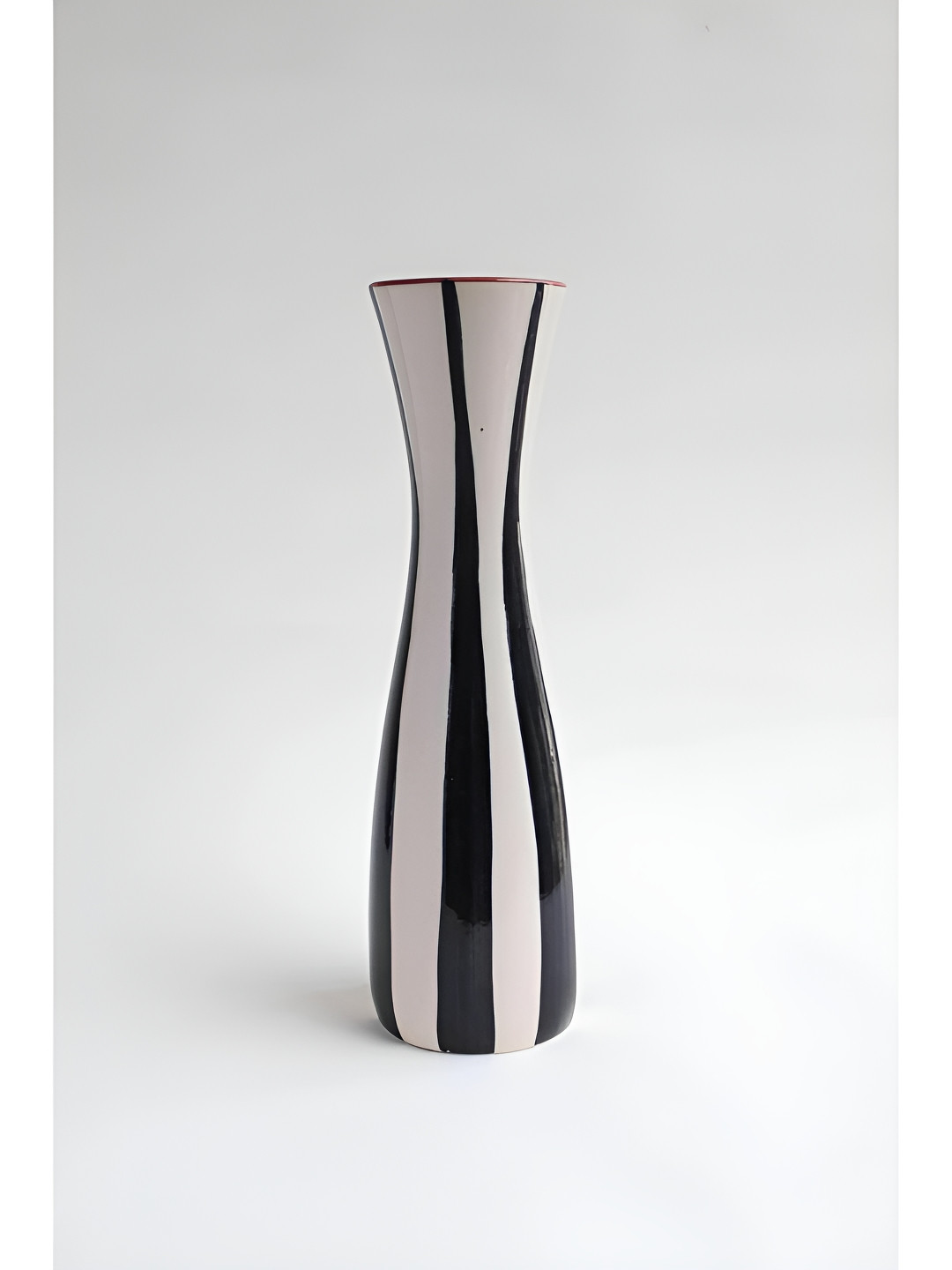 FREEDOM TREE Striped Black and White Ceramic Flower Vases