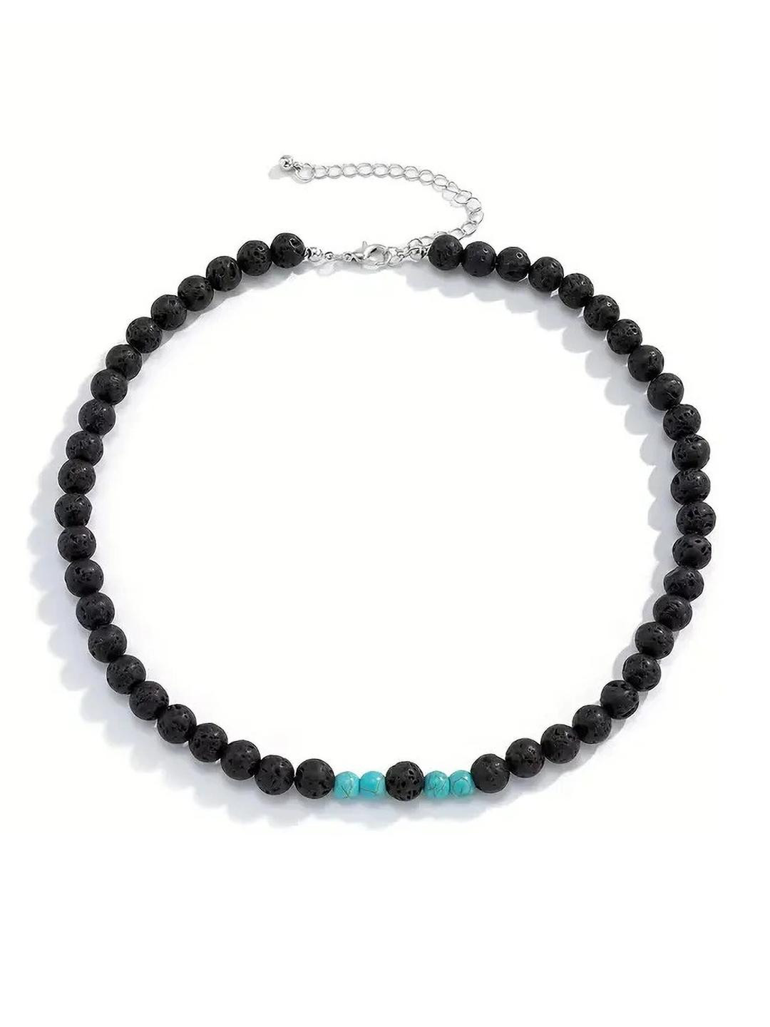 THE MEN THING Black Alloy Minimal Necklace