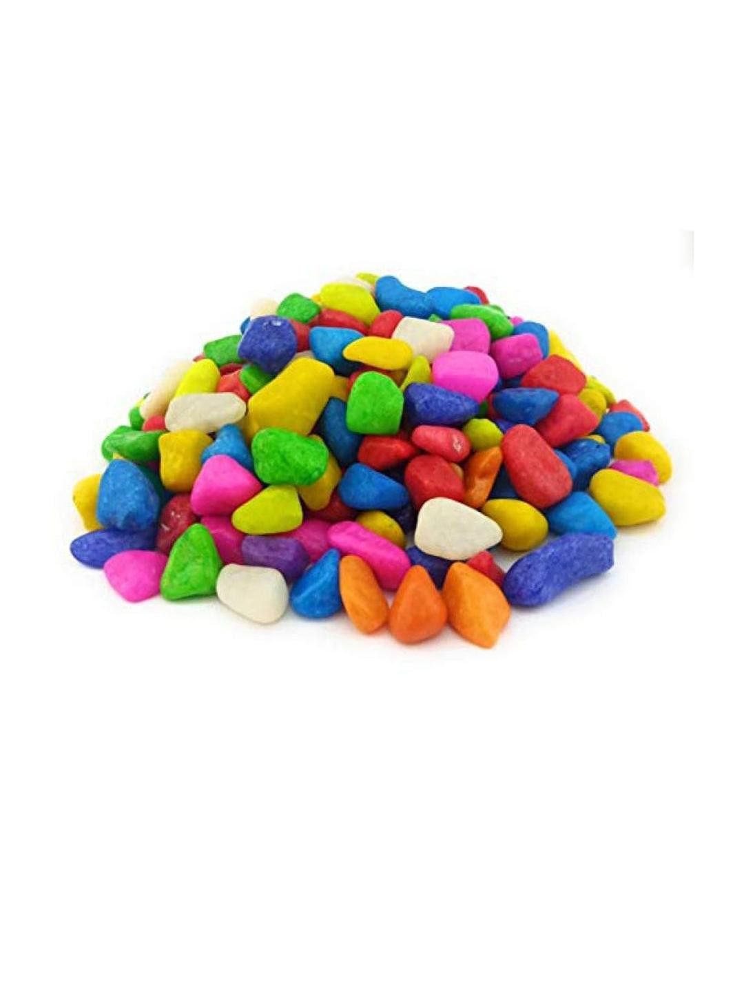 Somil Multicolor Pebbles/Stones for Garden, Plants, Lawns, Aquariums, Fish Pots, Home Decor, Vases, Furniture Filler. Size: 10-30mm, Shiny Multicolor -A105