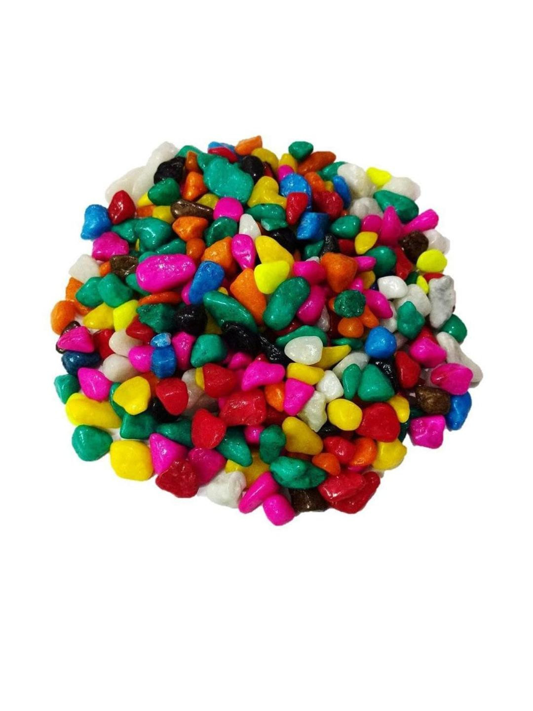 Somil Multicolor Pebbles/Stones for Garden, Plants, Lawns, Aquariums, Fish Pots, Home Decor, Vases, Furniture Filler. Size: 10-30mm, Shiny Multicolor -A134