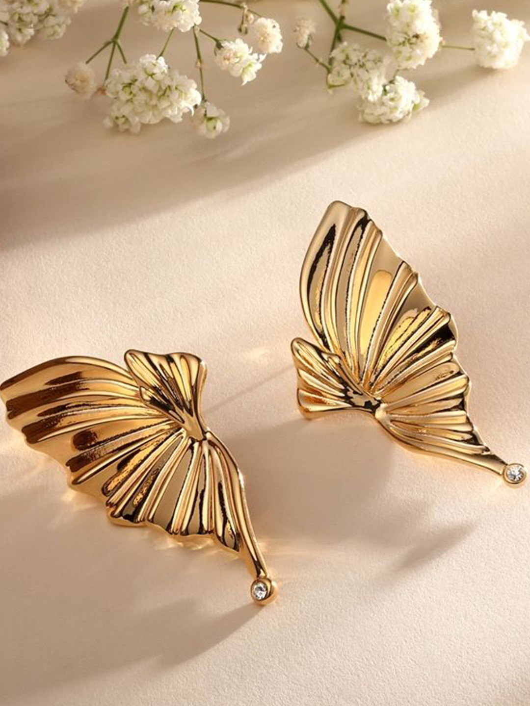 Cierra 18KT Gold Plated Wing Shaped Studs