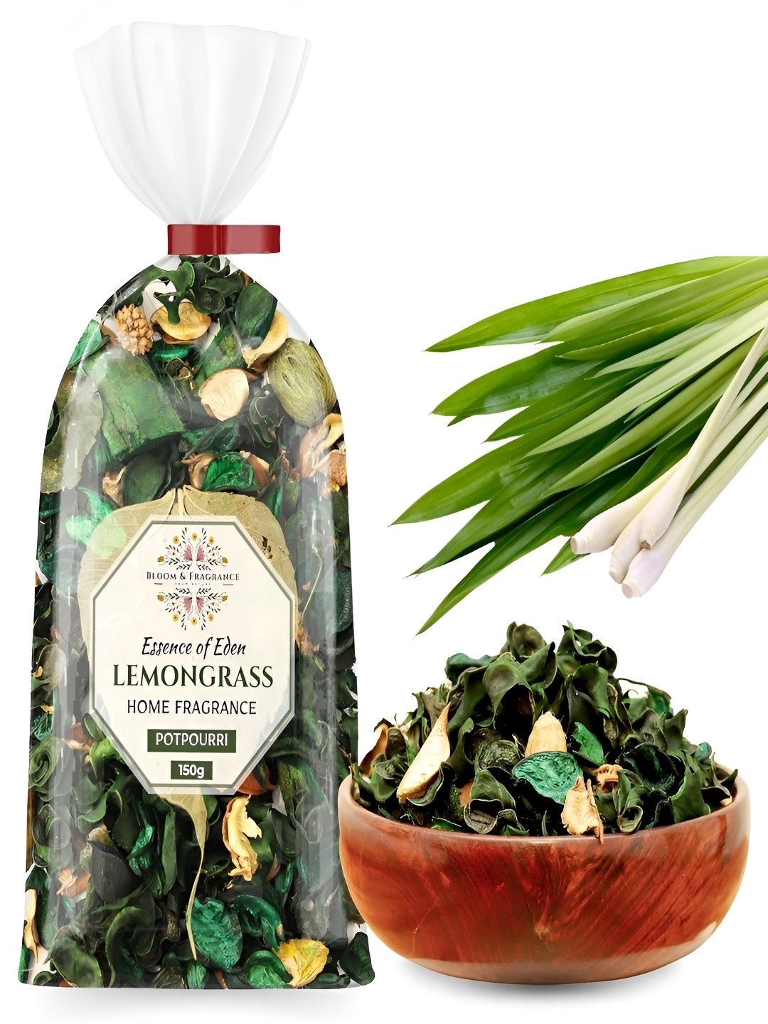 Bloom & Fragrance Green Lemongrass Potpourri Bowl Filler 150g