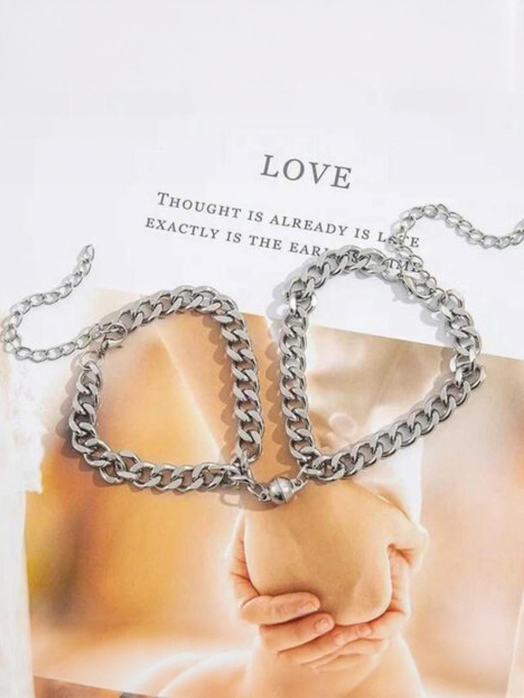 TheVineGirl 2 Pcs Mutual Attraction Relationship Matching Ball Shape Magnet Bracelet For Men/Women