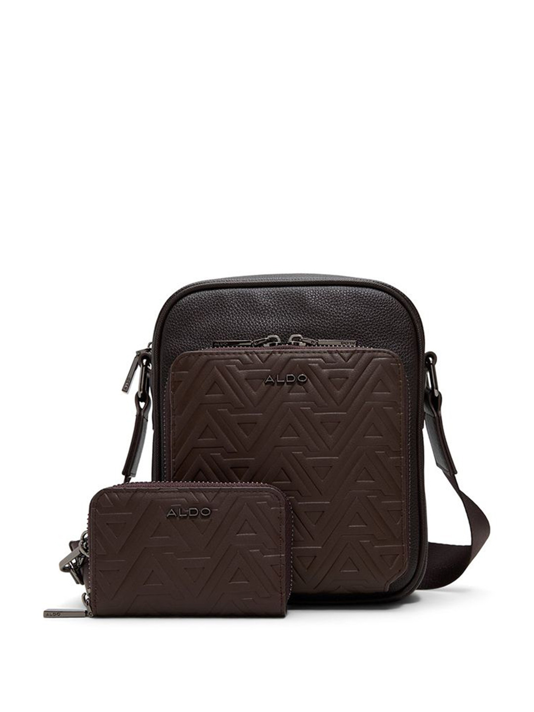 ALDO Women Textured Messenger Bag with Pouch