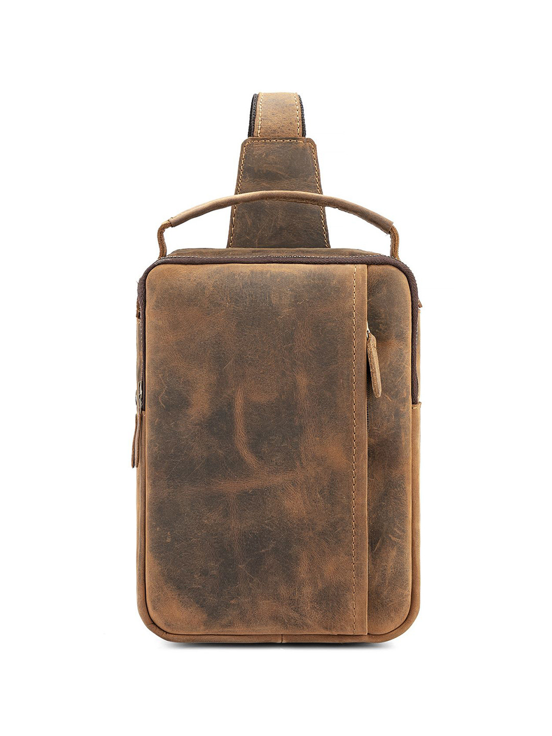 Goatter Men Solid Leather Messenger Bag