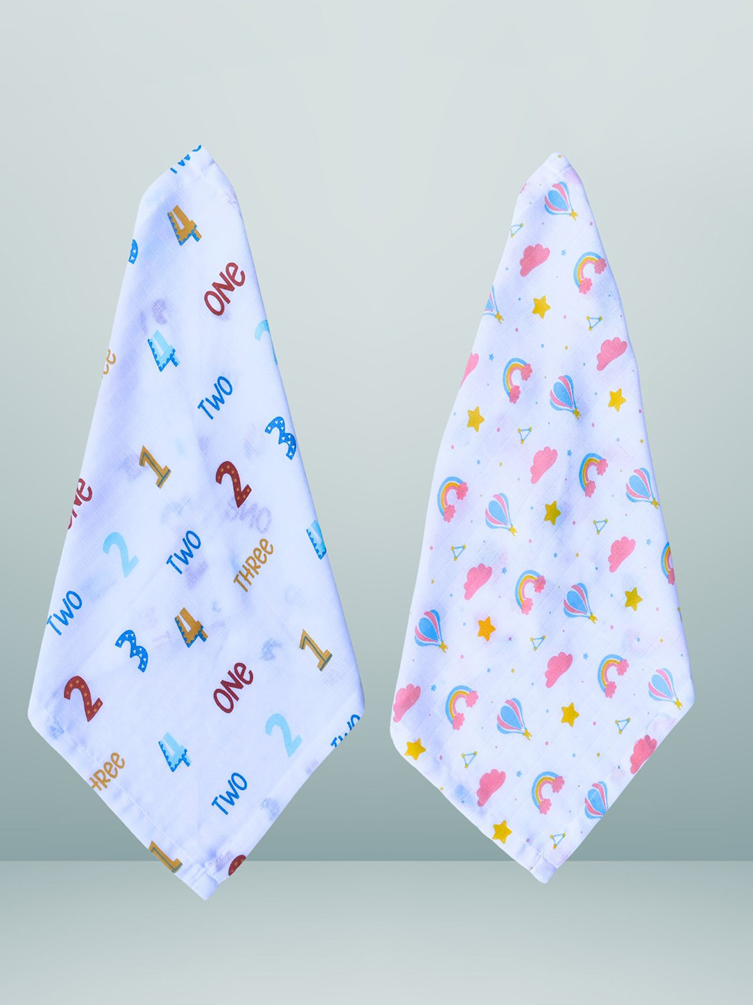 BAESD Set Of 2 Printed Super Soft Baby Washcloths