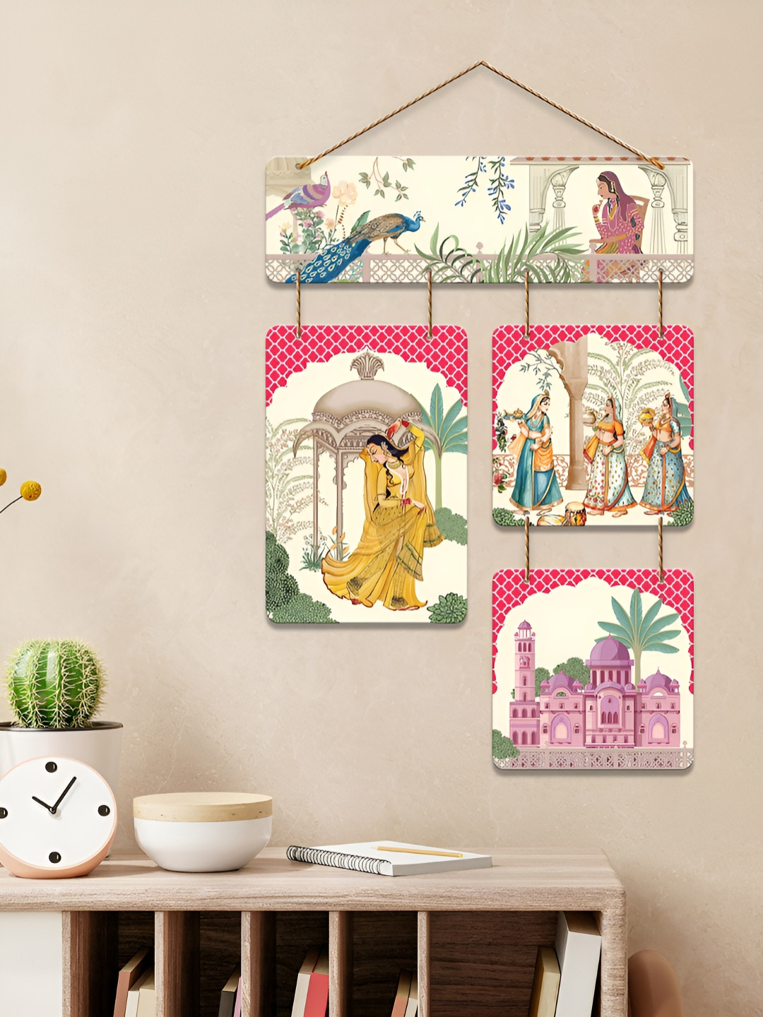 ArtVibes Multicoloured Wood Mughal Art Wall Hanging