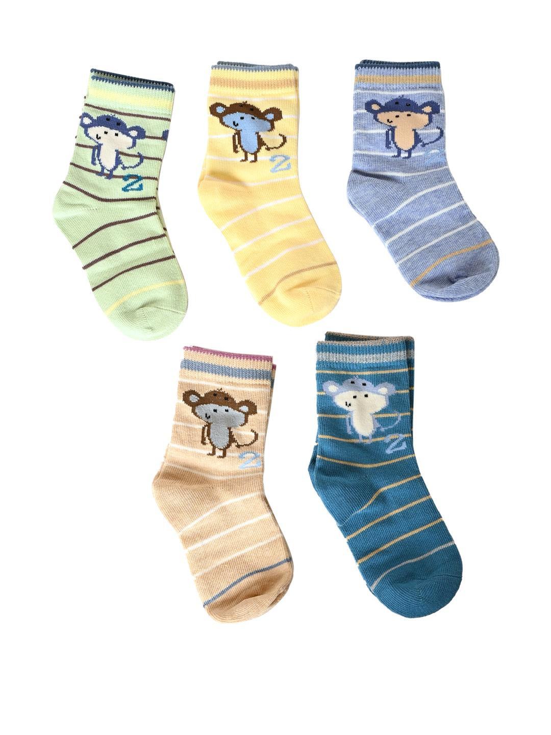 ME Stores Kids Pack Of 5 Cotton Ankle Length Socks