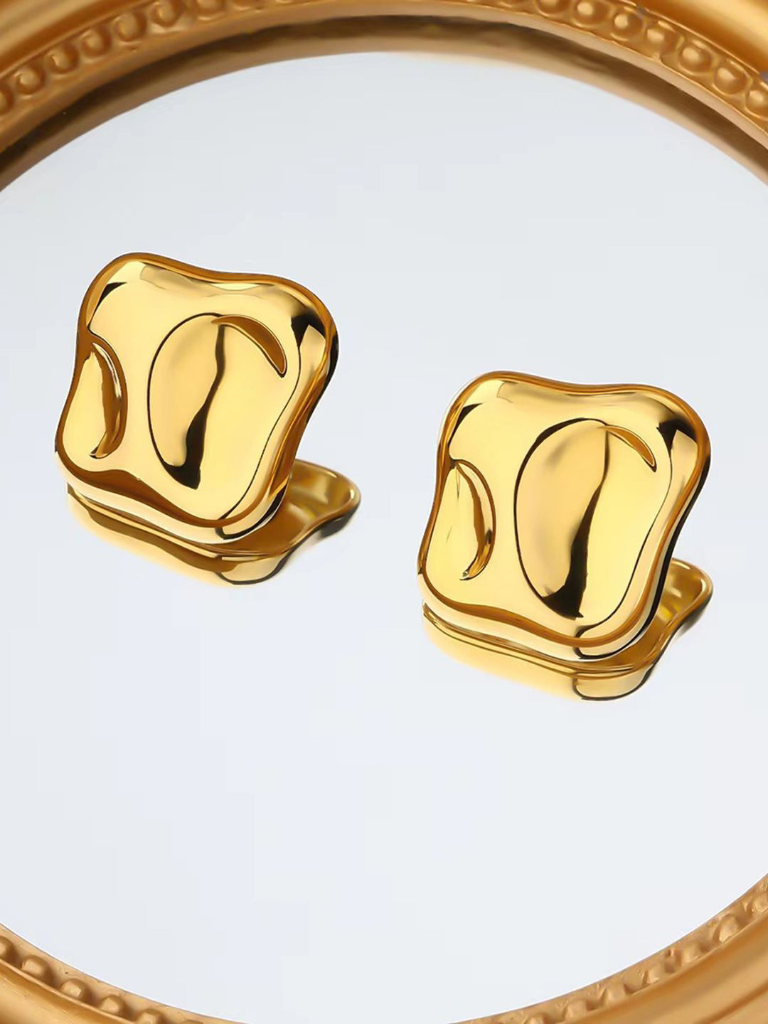Krelin Gold-Plated Chunky Contemporary Drop Earrings
