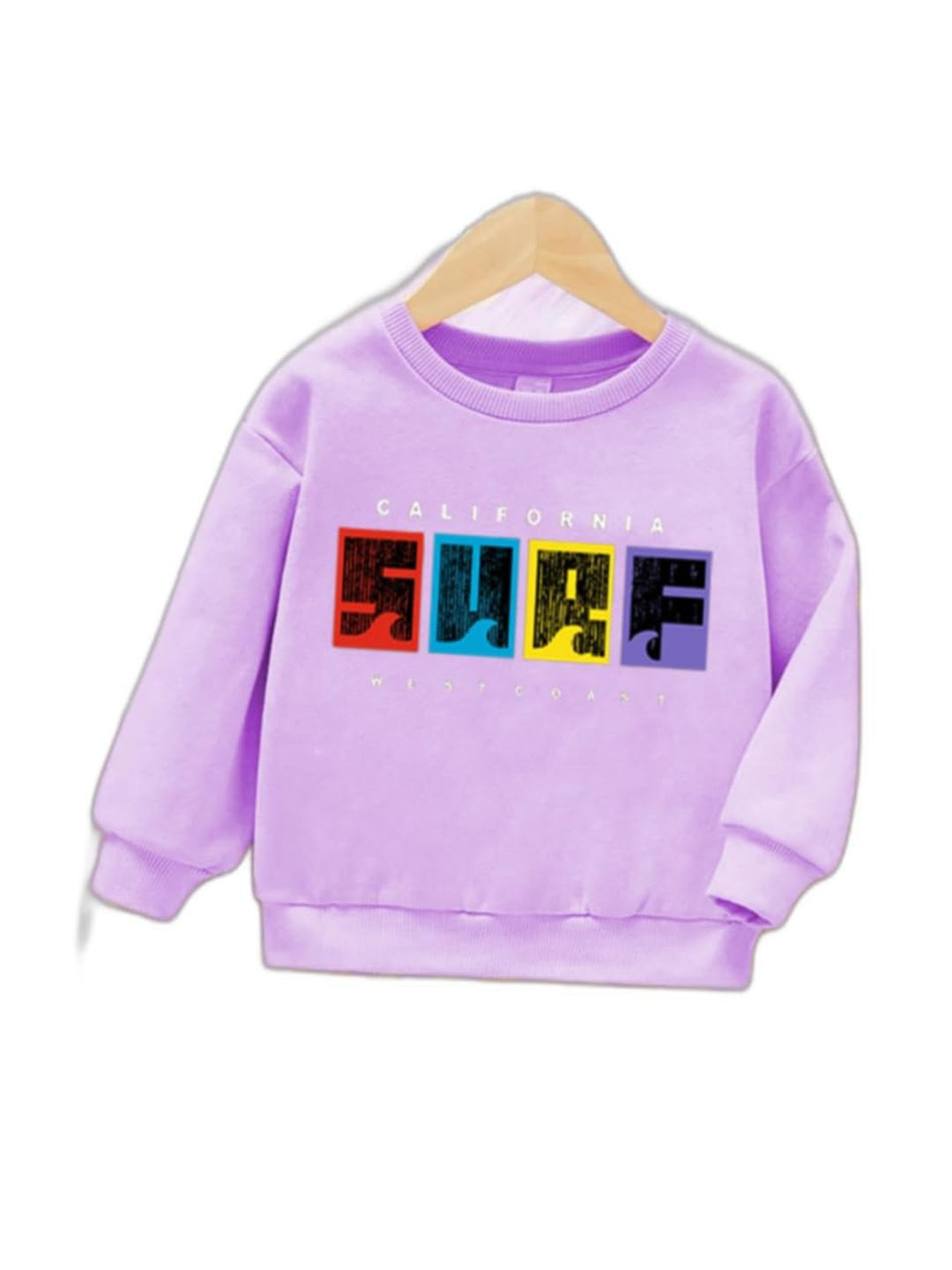Joggers Park Kids-Unisex Purple Cotton Sweatshirts