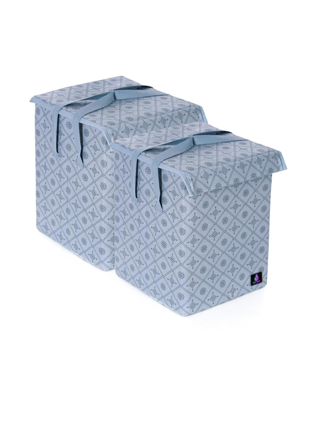 Craft Bazar Craft Bazar Grey Set of 2 75L & 45L Laundry Baskets with Lid