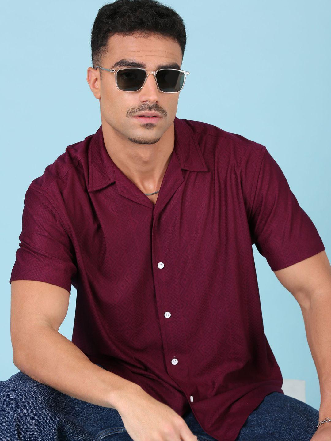 Voroxy Men Relaxed Horizontal Stripes Casual Shirt
