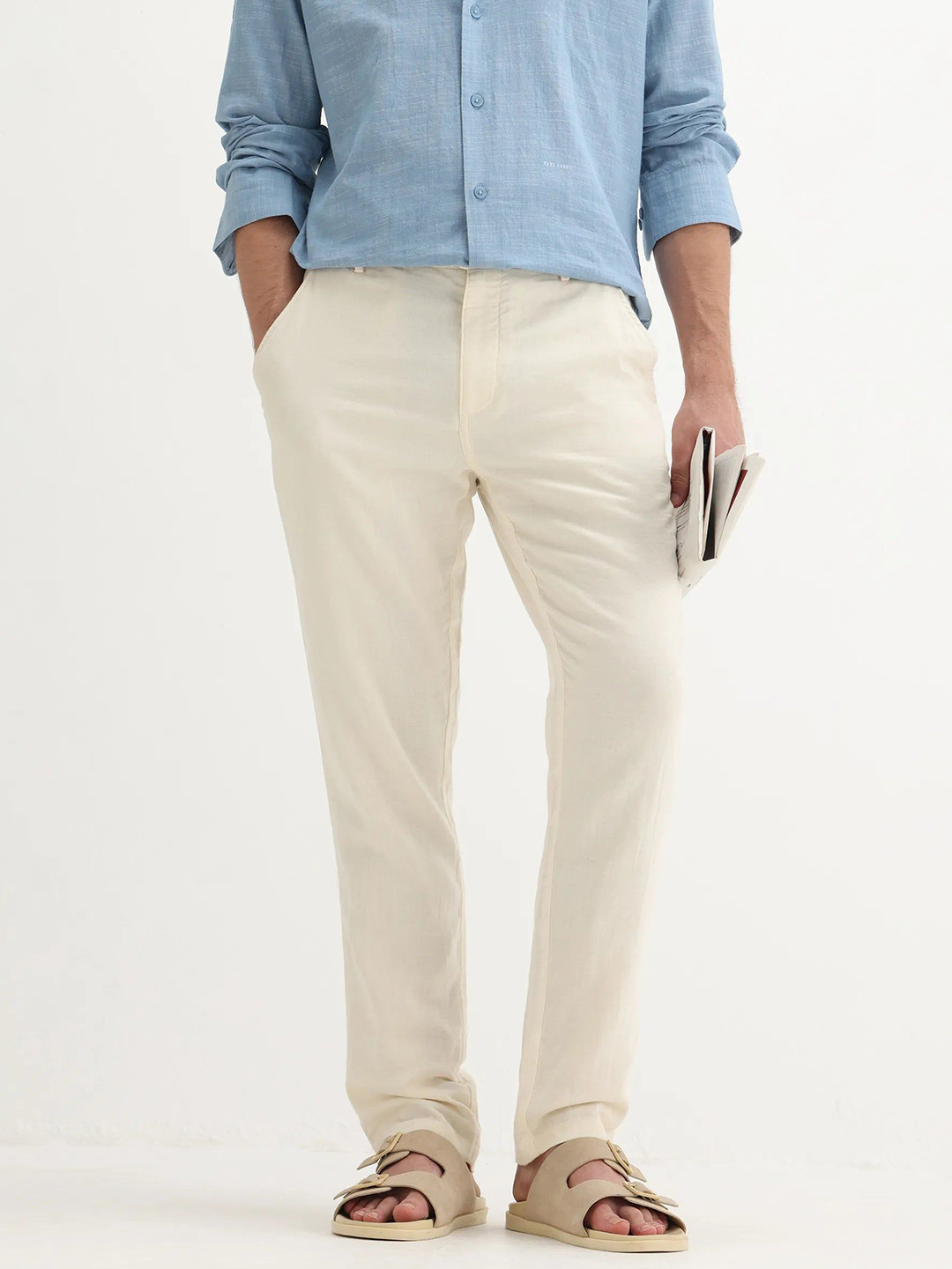 RARE RABBIT PASTOR-AW25 Men Tailored Regular Fit Mid-Rise Trousers