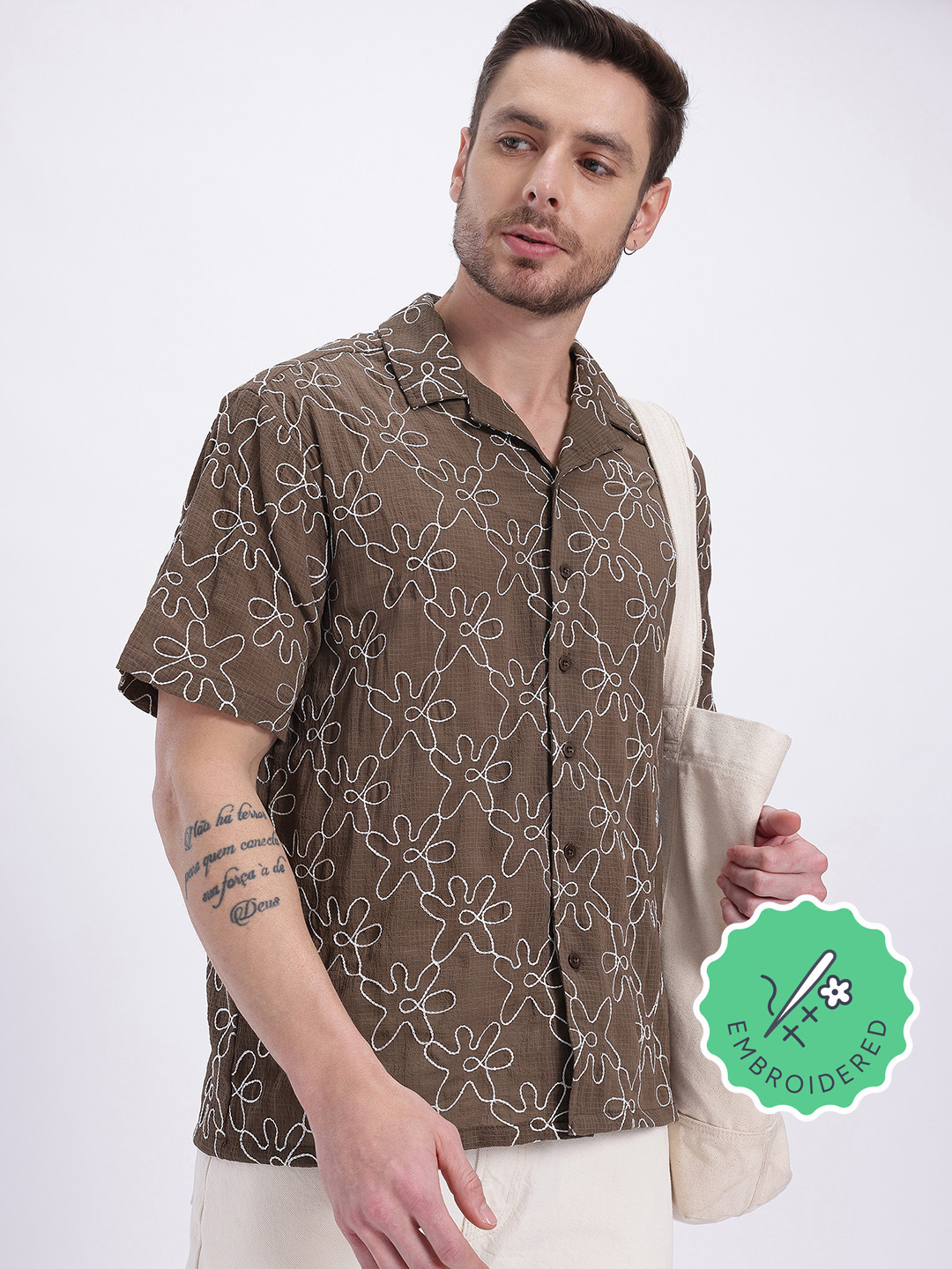 glitchez Wanderlust Wear Embroidered Relaxed Fit Shirt
