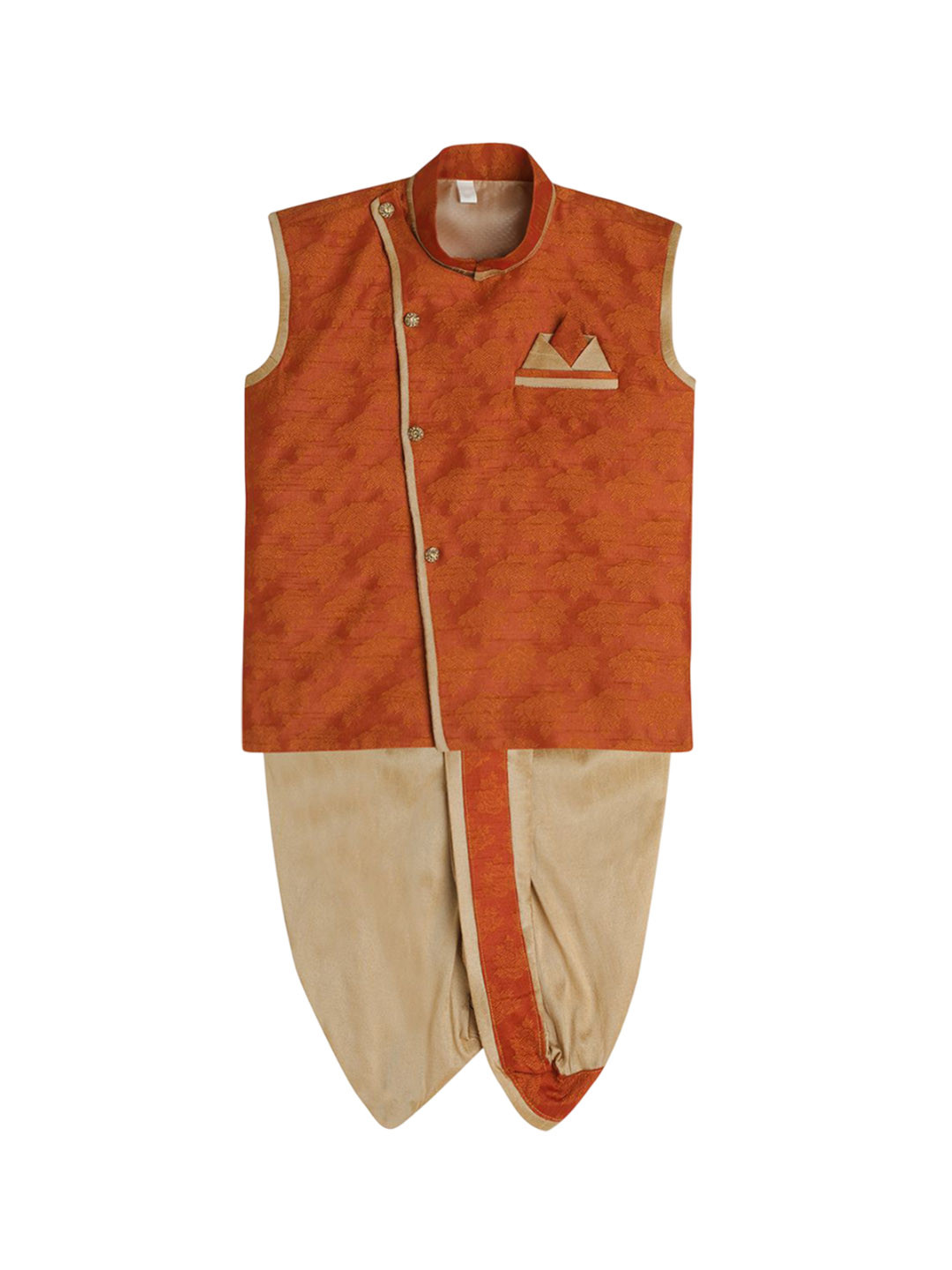 earth conscious Boys Textured Kurta with Dhoti Pant