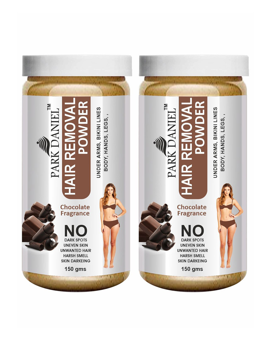 Park Daniel Set Of 2 Chocolate Painless Hair Removal Powder For Underarms - 150 g Each