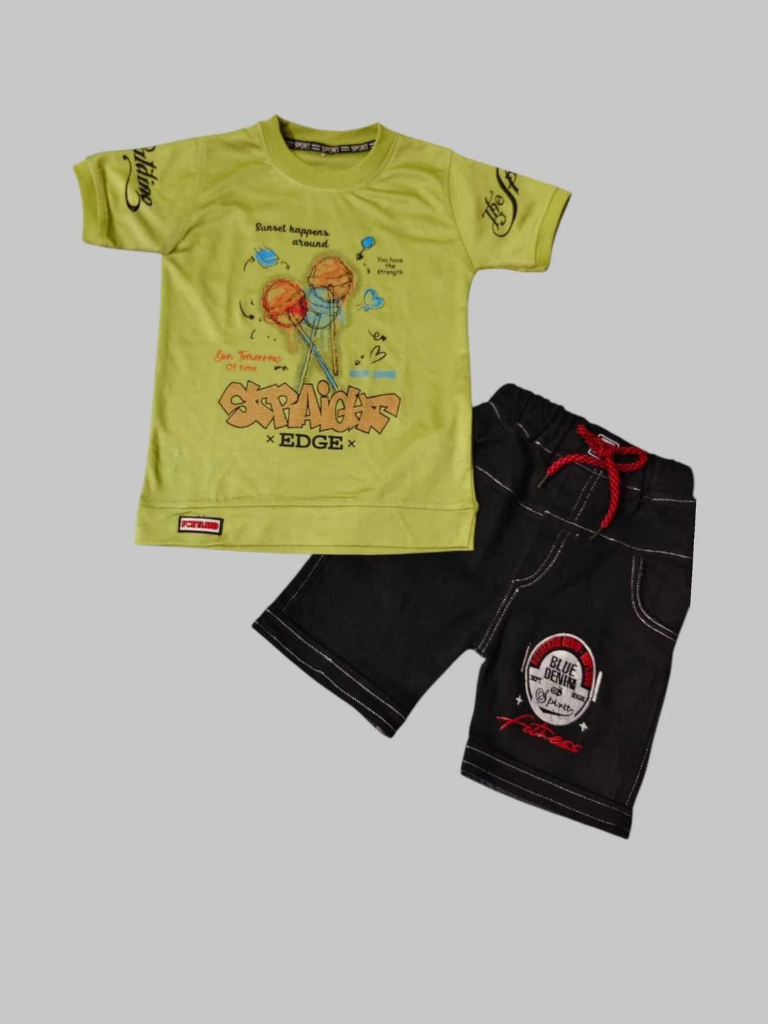 N FASHION AFIYA Green  Pure Cotton Clothing Set