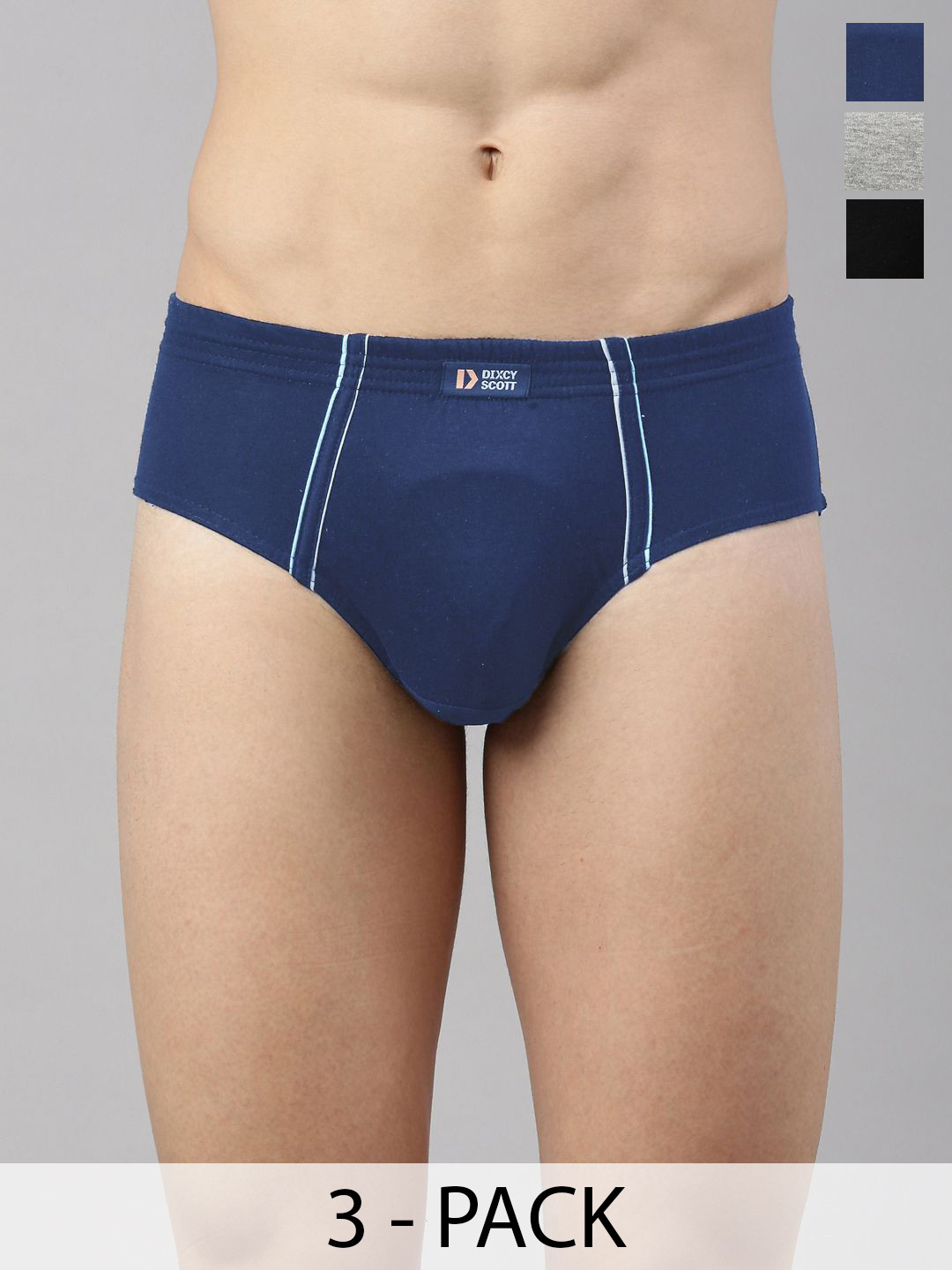 Dixcy Scott Originals Men Pack Of 3 Basic Briefs Salsa Brief-P3, GMBLDB