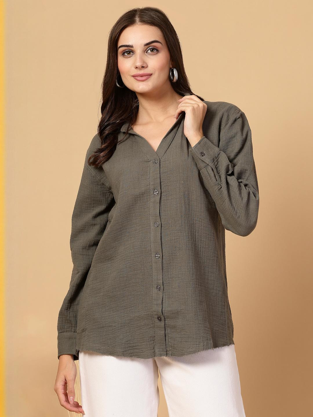 SMERA MART Women Comfort Oversized Casual Shirt