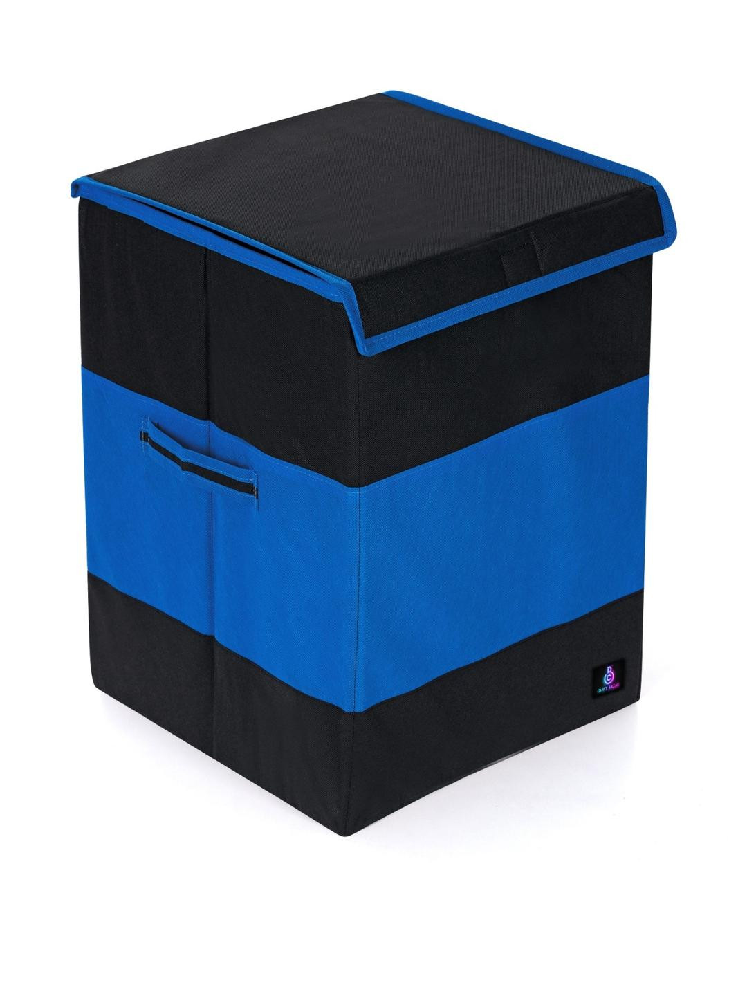 Craft Bazar Nav Blue Set Of 2 Laundry Basket With Lid