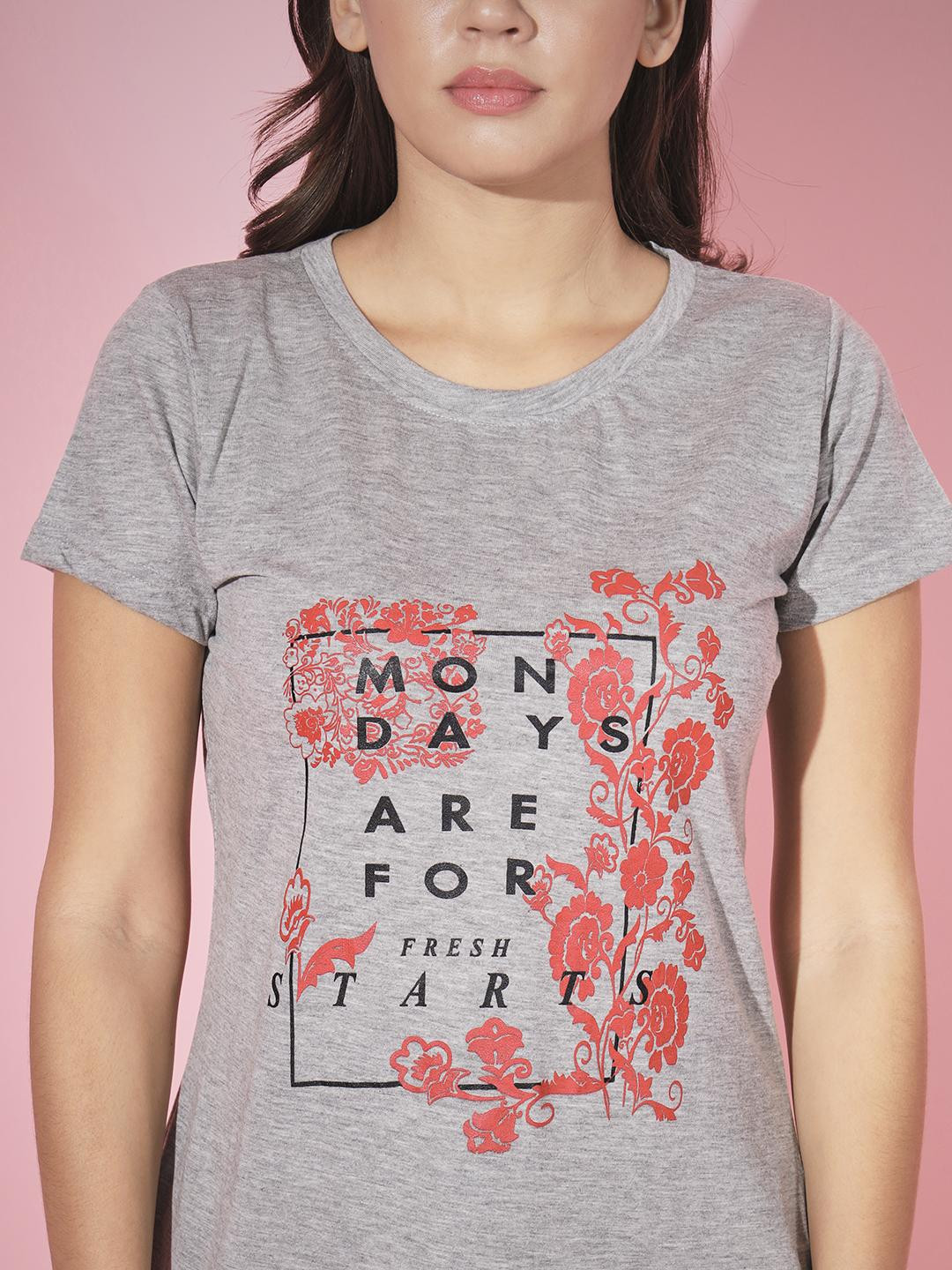 TRENDY WORLD Pack of 2 Women Printed Cotton Long T-shirts