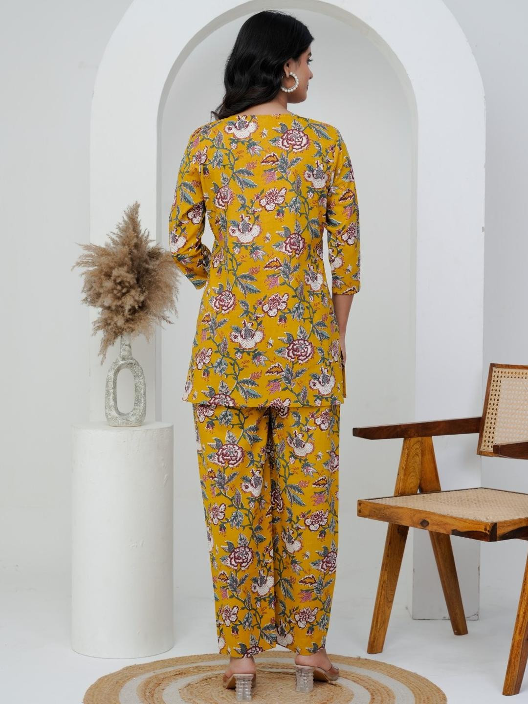 Genade Yellow  Cotton Blend Clothing Set