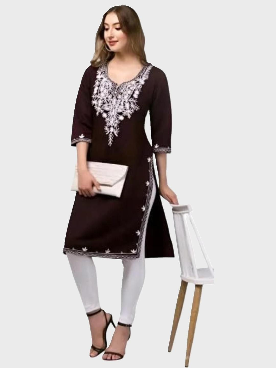 ERUDITE CLUB Women Flared Sleeves Woollen Kurta