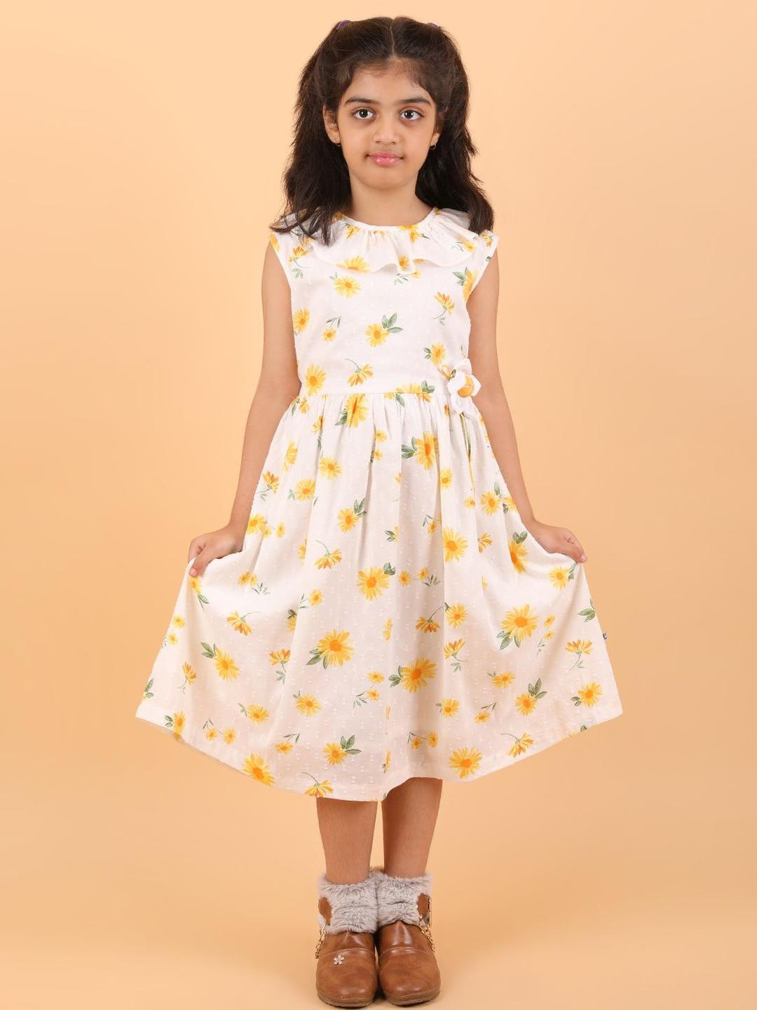 CALYX CLOTHING Floral Print Applique Fit & Flare Dress