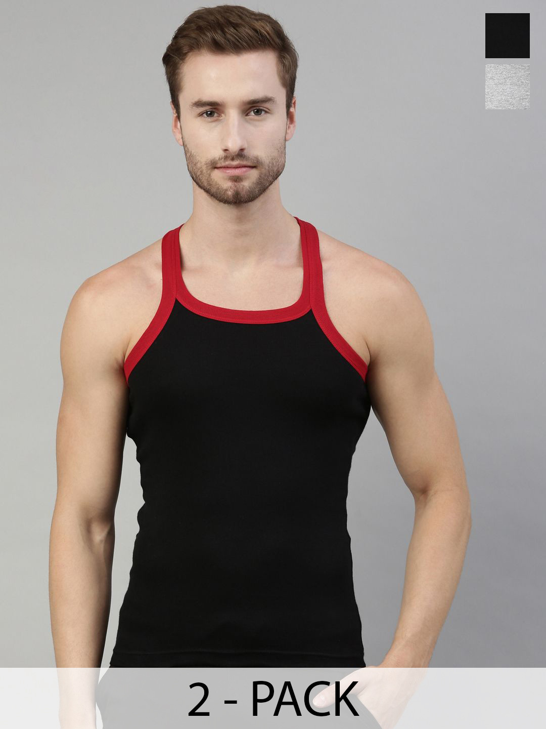 Dixcy Scott Originals Pack Of 2 Round Neck Gym Vests DSO-BOLD GYM VEST (B 111)-P2