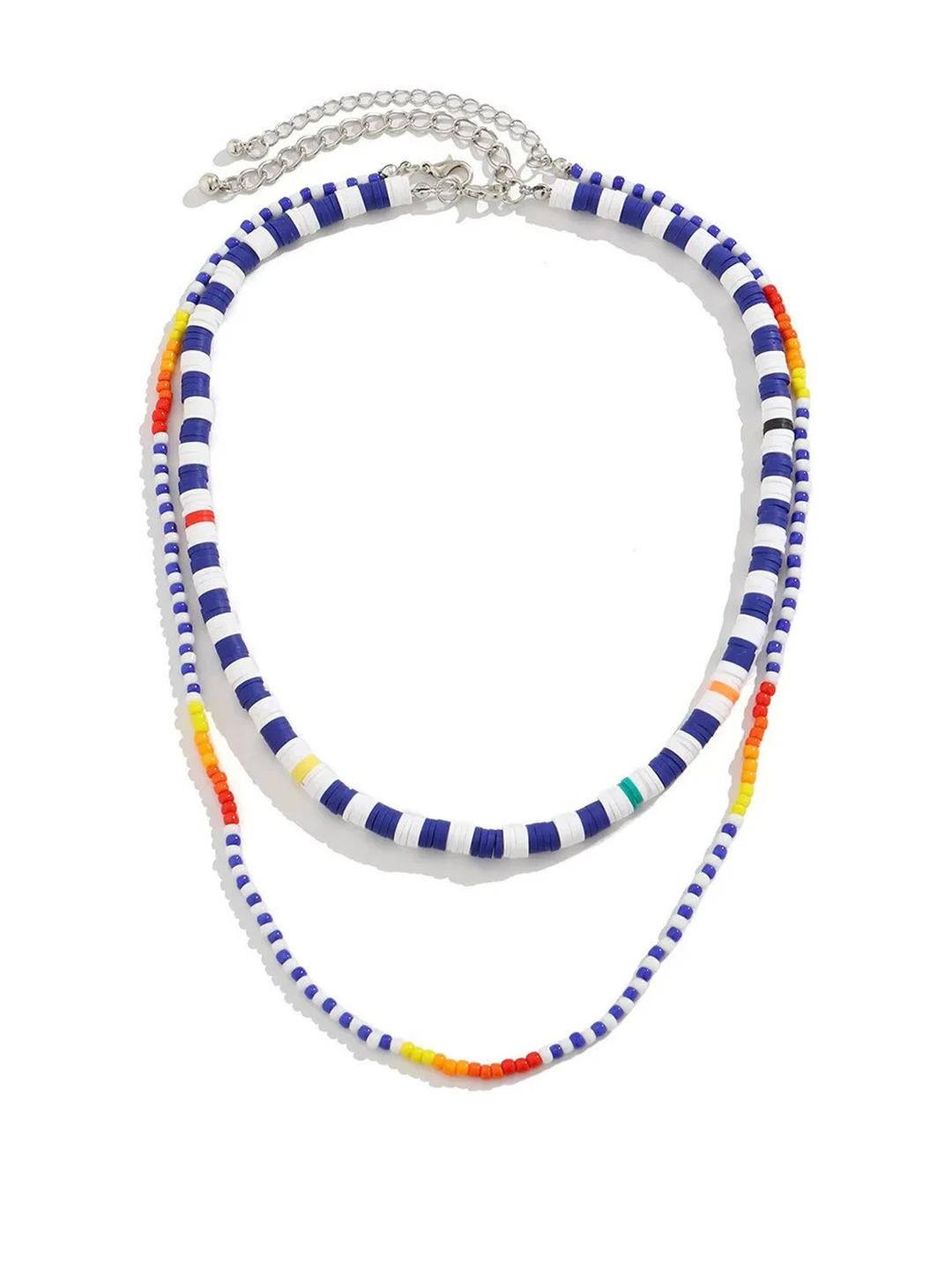 THE MEN THING Blue Alloy Minimal Necklace