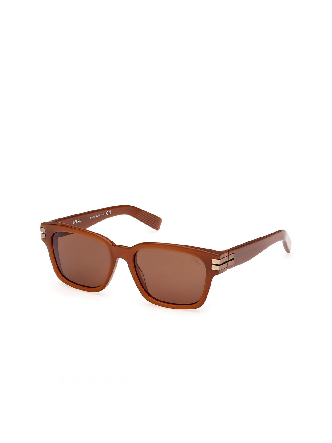 Ermenegildo Zegna Men Square Sunglasses with UV Protected Lens EZ0237 55 45E