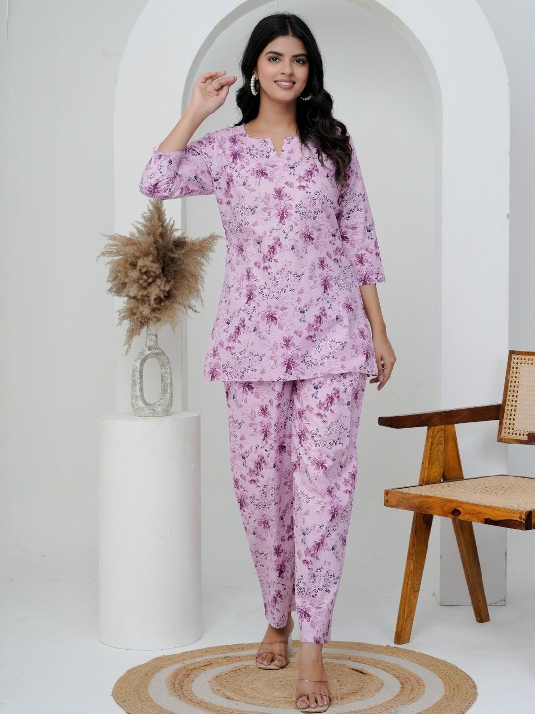 Genade Pink  Cotton Blend Clothing Set