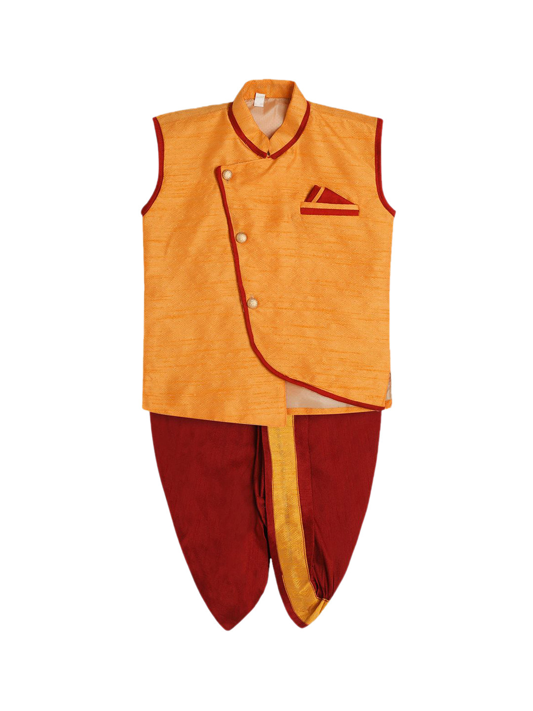 earth conscious Boys Textured Kurta with Dhoti Pant