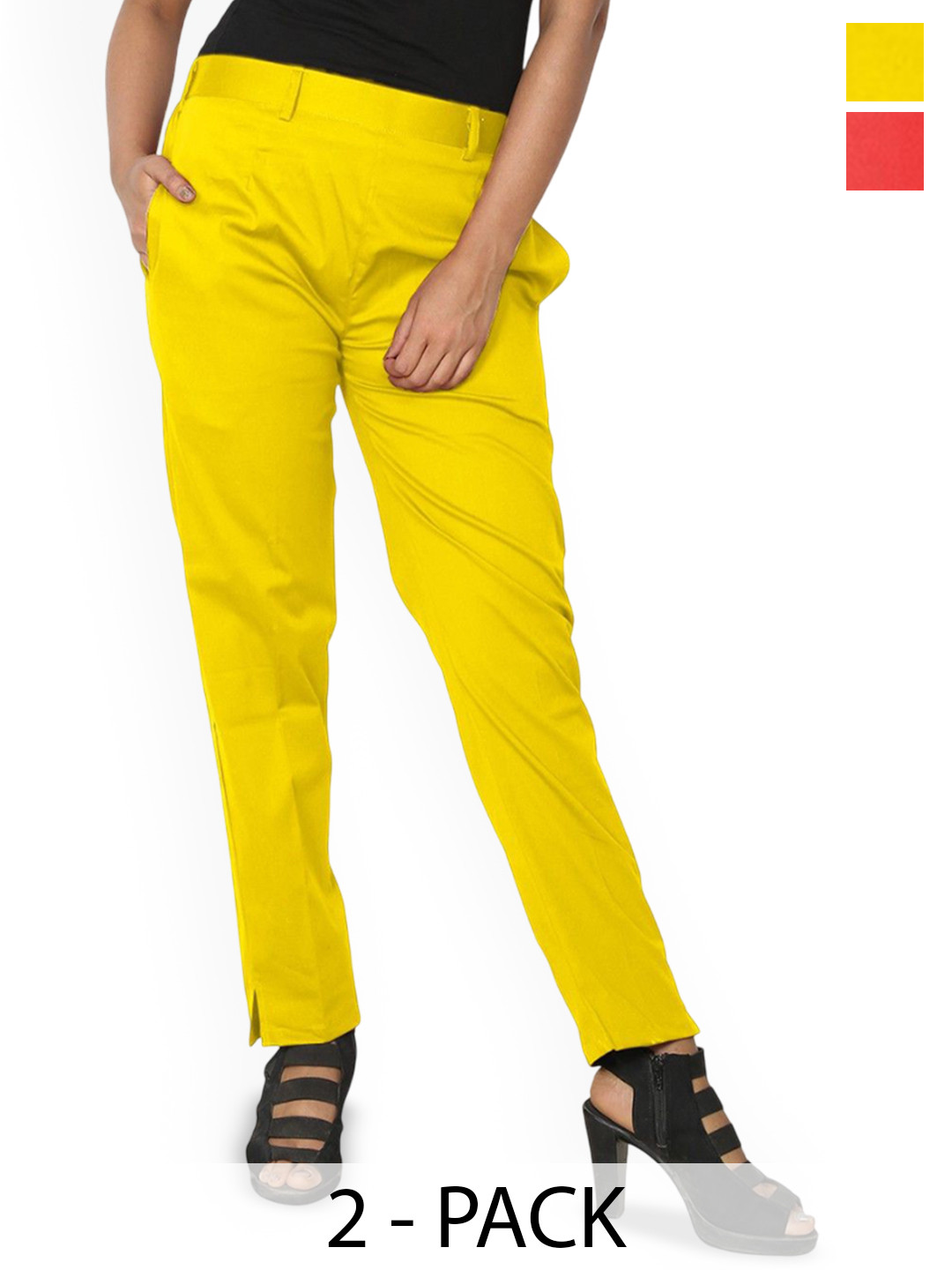 SRISARAS Women Pack Of 2 Cigarette Trousers