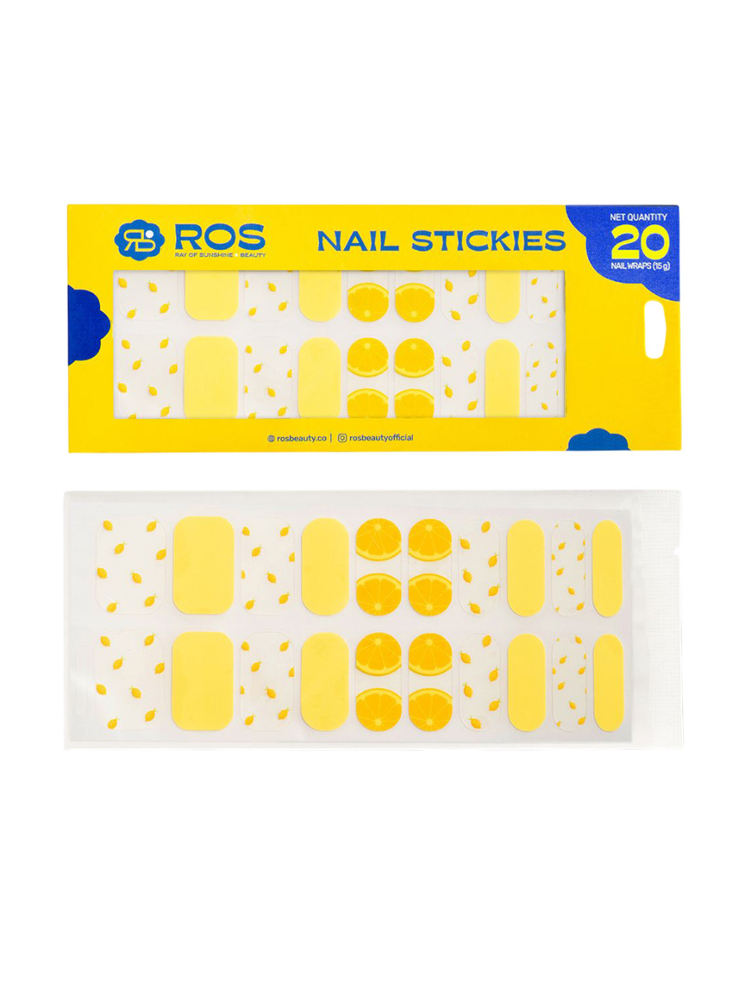 Ray Of Sunshine- ROS Beauty Set Of 20 Peel & Stick Nail Art Stickers- In Her Element