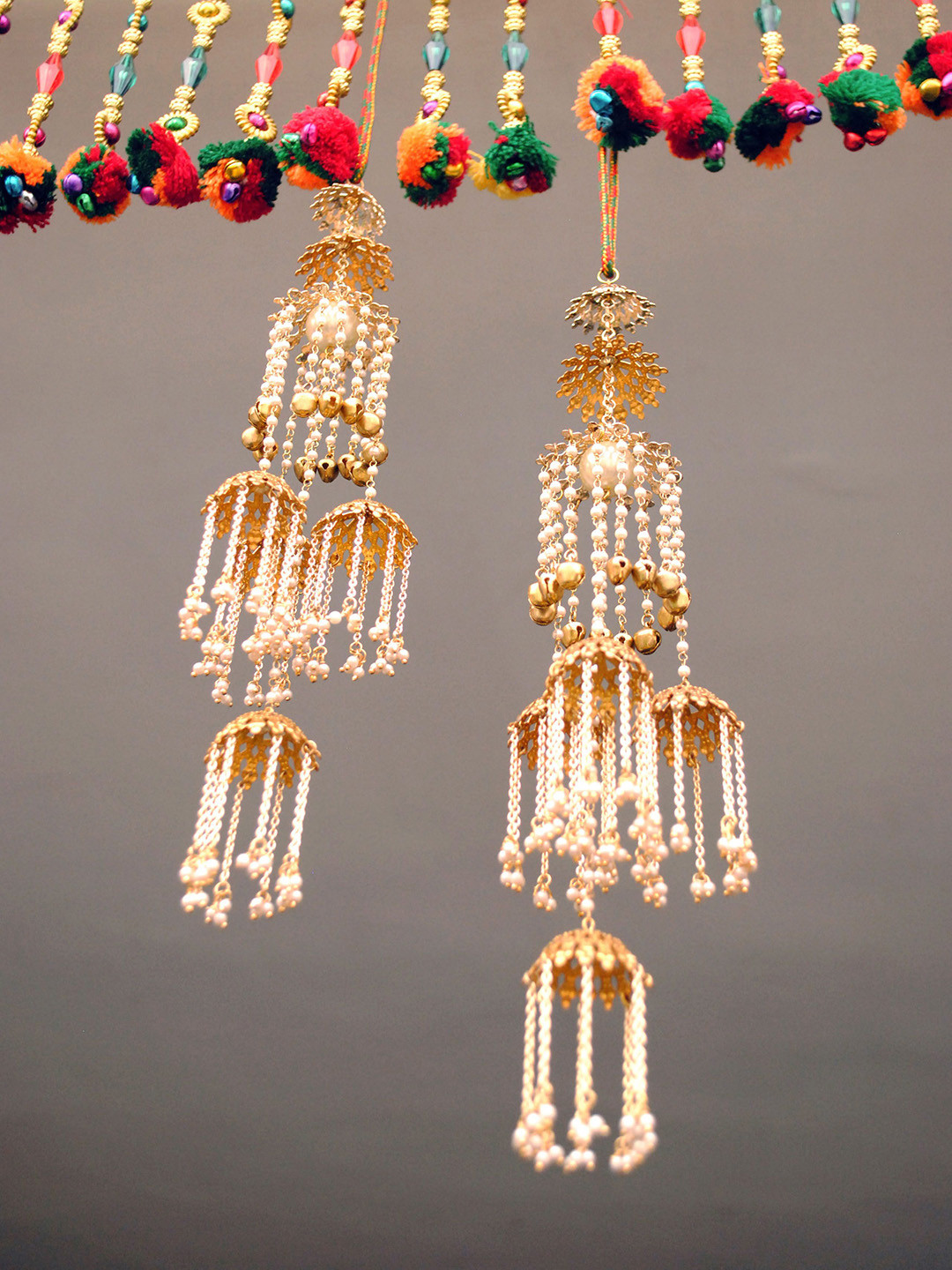 BeAbhika Gold-Plated Beaded Layered Caps Kaleera