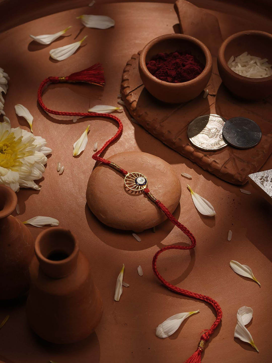 PALMONAS 925 Sterling Silver Stay Evil Free Thread Rakhi To Brother for Rakshabandhan