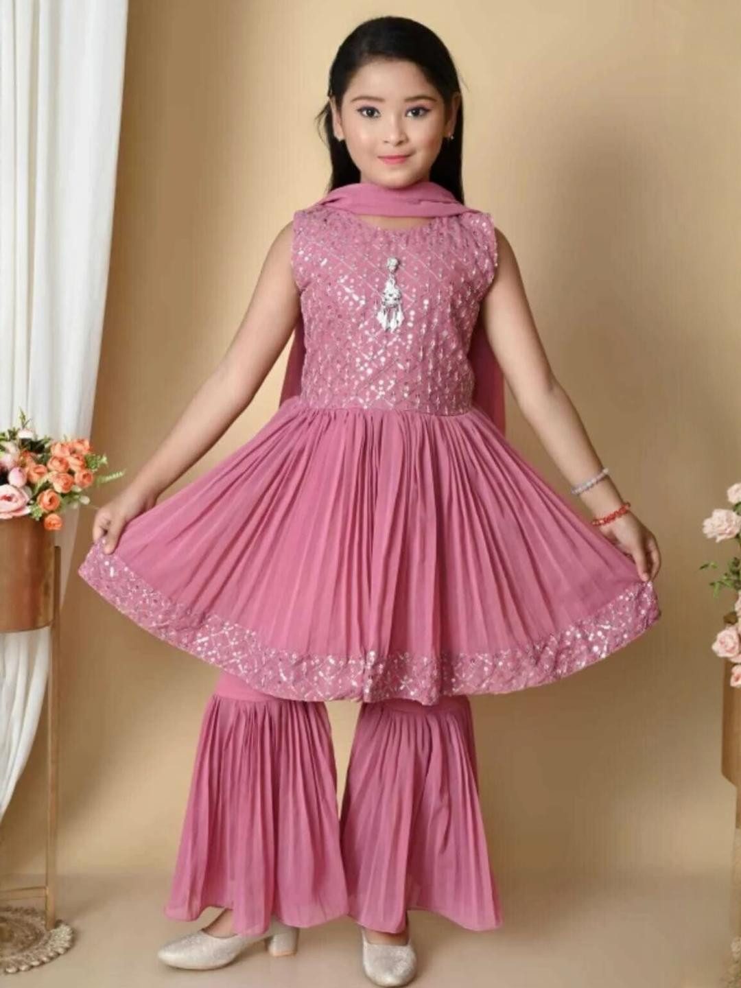 N FASHION AFIYA Lavender  Cotton Blend Clothing Set