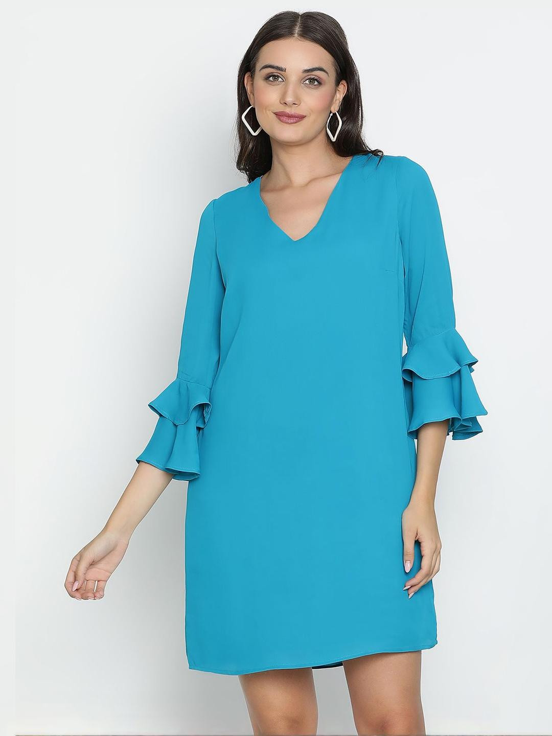 R.Code by The Roadster Life Co. Bell Sleeve Fit & Flare Mini Dress