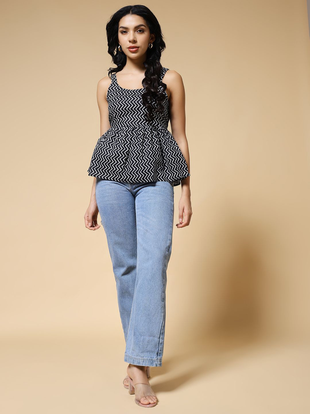 Istyle Can Printed Cotton A-Line Top