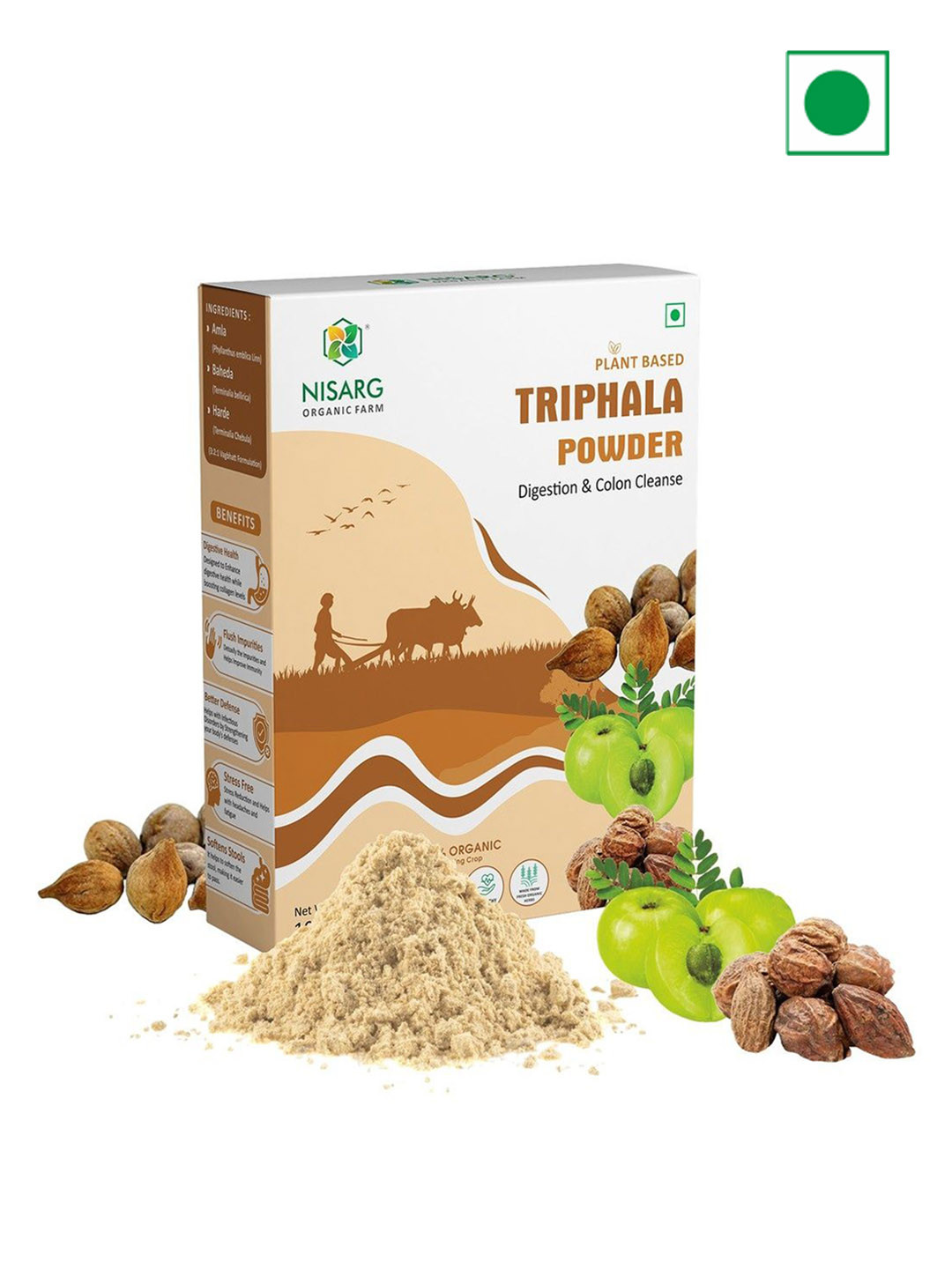 NISARG ORGANIC FARM Triphala Powder For Digestion - 100 g