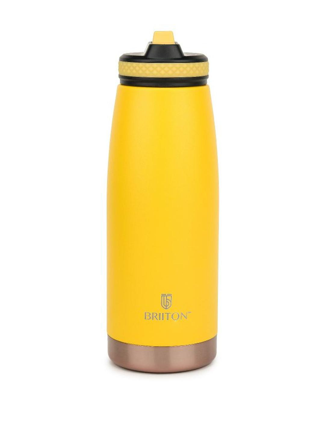 Briiton Yellow & Black Single Stainless Steel Water Bottle