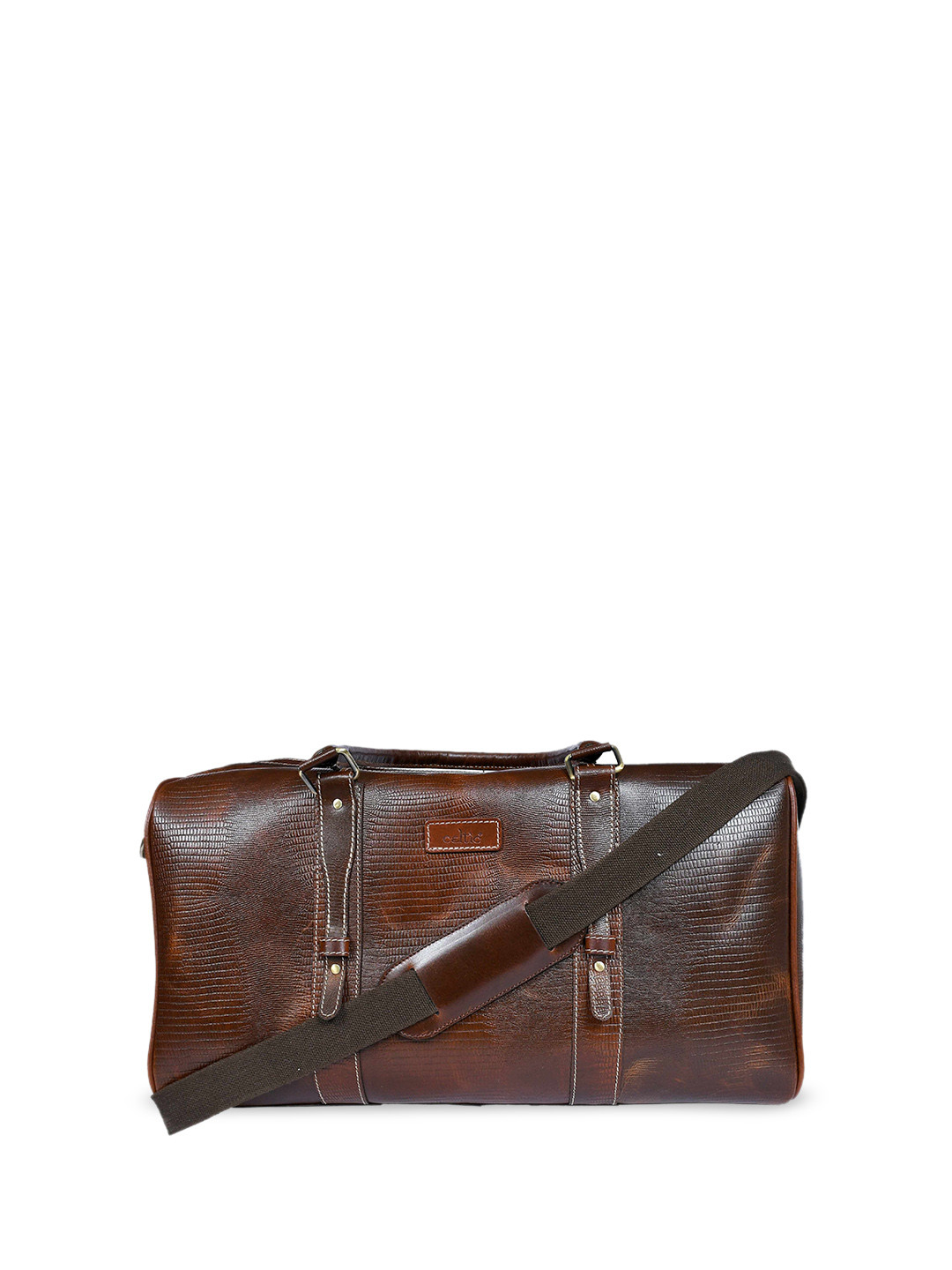 Celtic Men Textured Pure Leather Duffel Bag