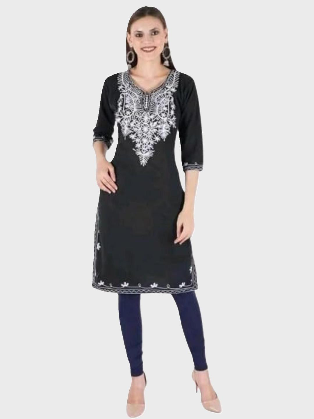 ERUDITE CLUB Women Sequinned Woollen Kurta