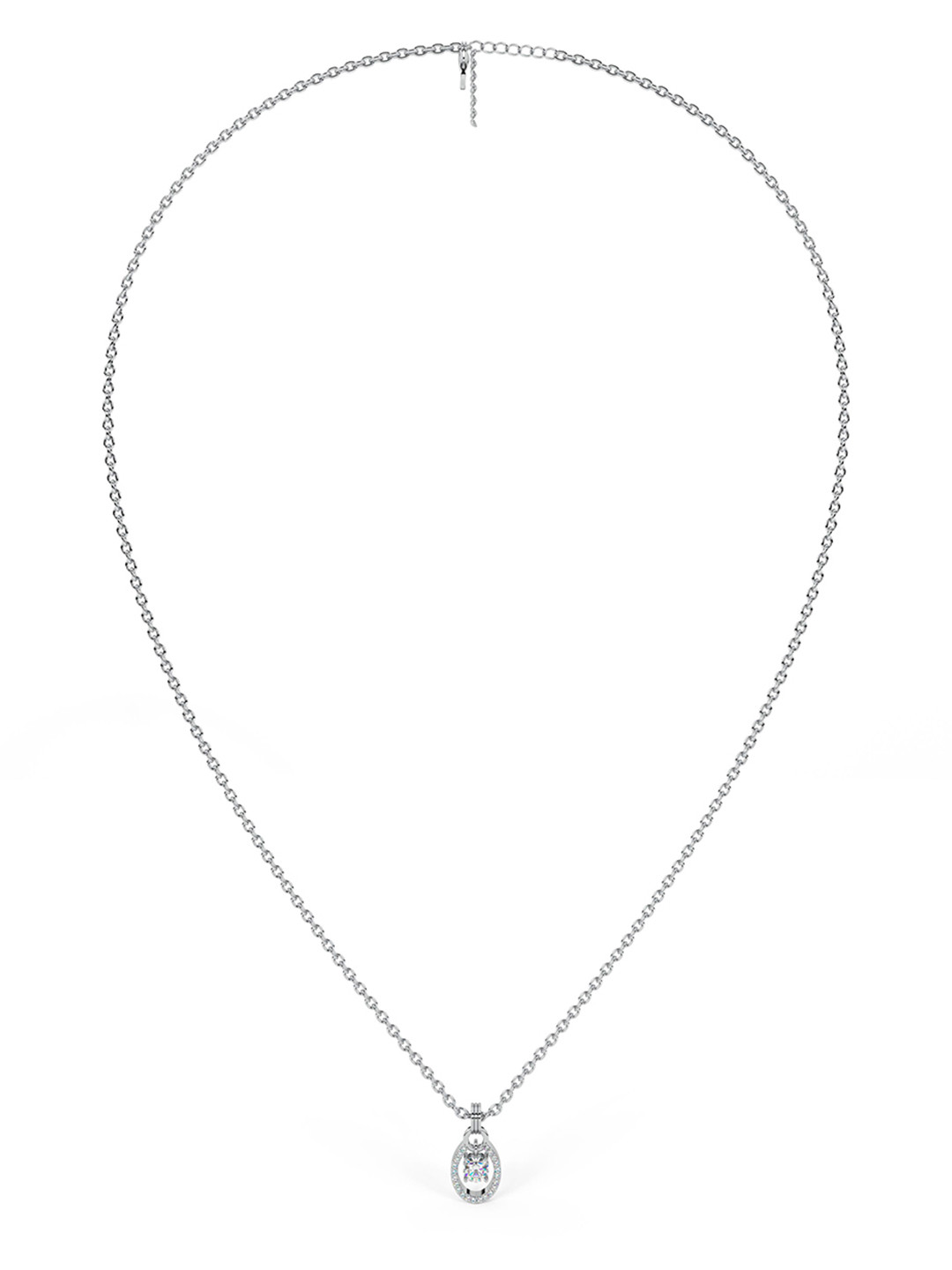 Whitehathi 925 Sterling Silver Zicron Studded Pendant With Chain
